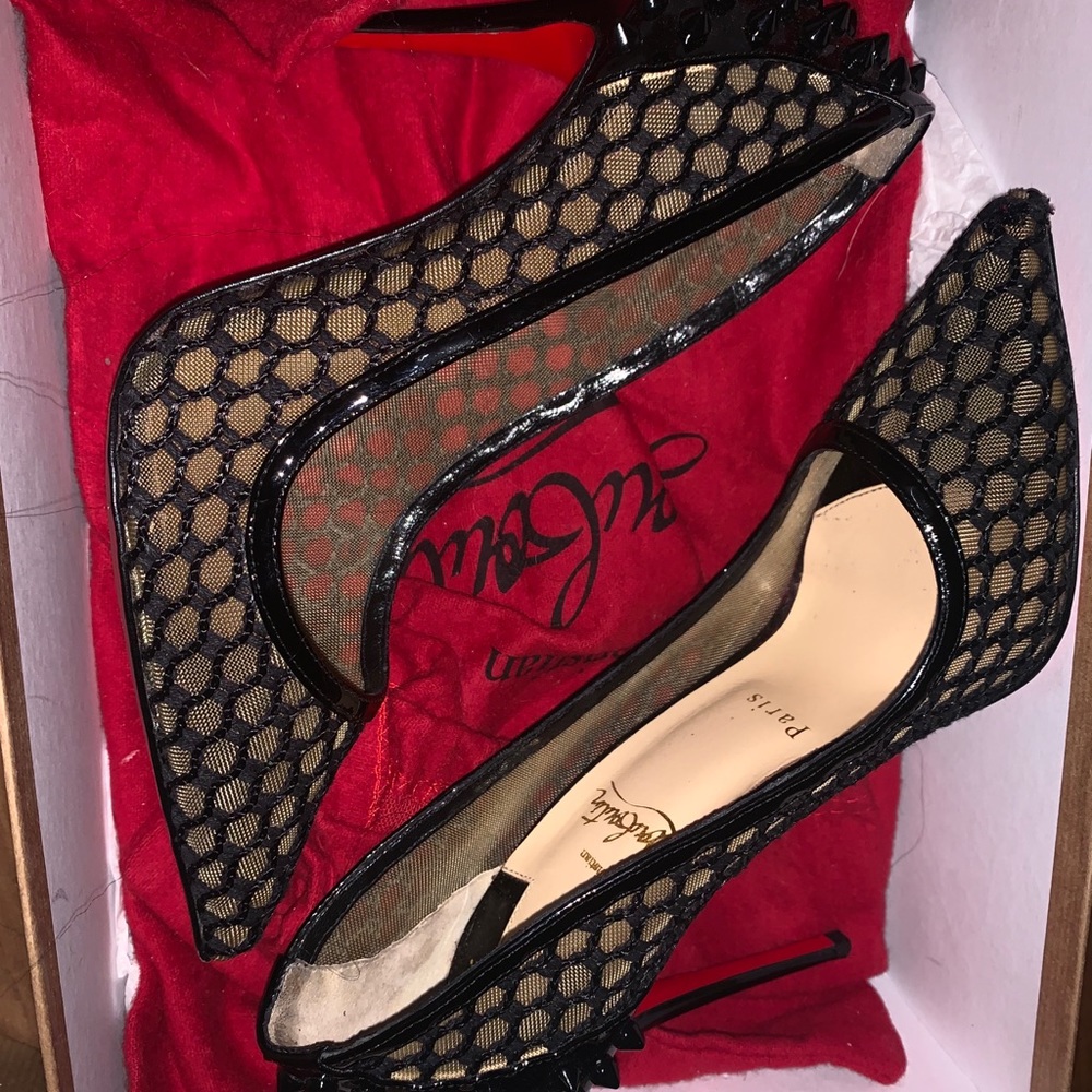 Authentic Christian Louboutin Guni Mesh Spike Pump